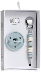 Classic pacifier clip set in sky and vanilla