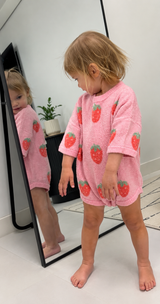Strawberry print cotton baby romper – view 3