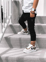 Black Stretch Cotton Kids Jogger