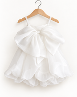 Big Bow Moment Dress — White