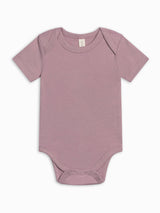 Fog grey short-sleeve baby bodysuit