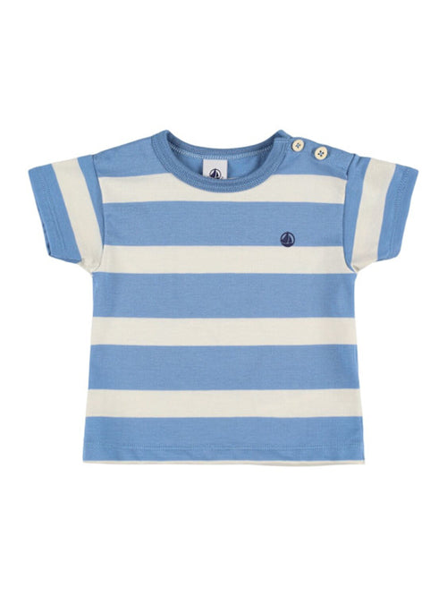 Sailor Blue Wide StripedTee - Petit Bateau