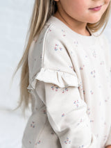 Girls' Fleece Ruffle-Sleeve Pullover Sweatshirt – Organic Cotton