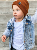 Grey Hooded Denim Kids Jacket (vendor placeholder photo)