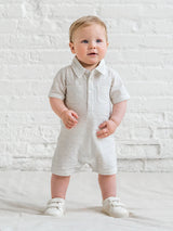 Dune stripe seersucker collared baby playsuit – view 3