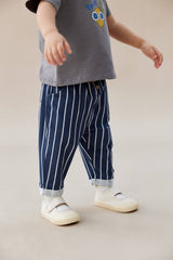 Organic Cotton Navy Stripe Toddler Pants