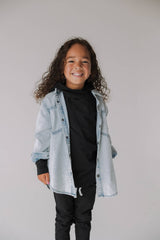 Vintage Wash Denim Kids Shirt Jacket (vendor placeholder photo)