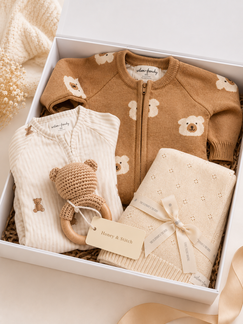 Sleepy Bear Newborn Essentials Box  - 0-3 Months (Australian Brand)