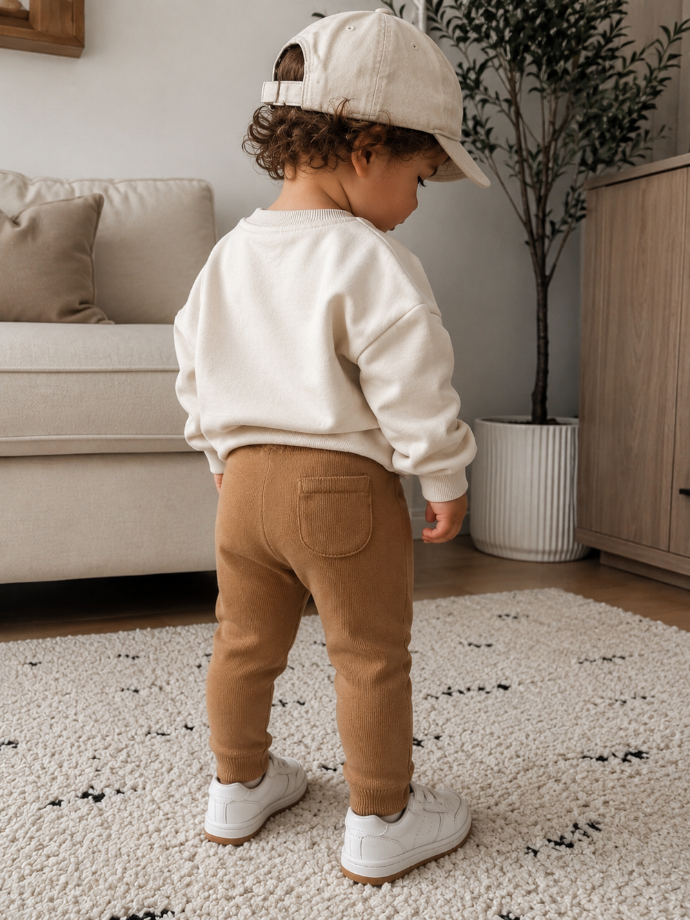 Organic Cotton Knit Baby Pants- Chai Spice