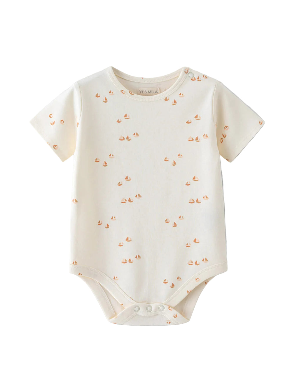 Sailing print short-sleeve baby bodysuit