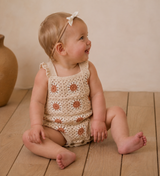 Floral Crochet Knit Baby Romper