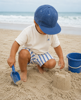 Cobalt stripe cotton baby shorts – view 3