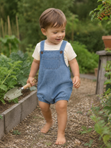 Chambray bubble overall baby set – view 2