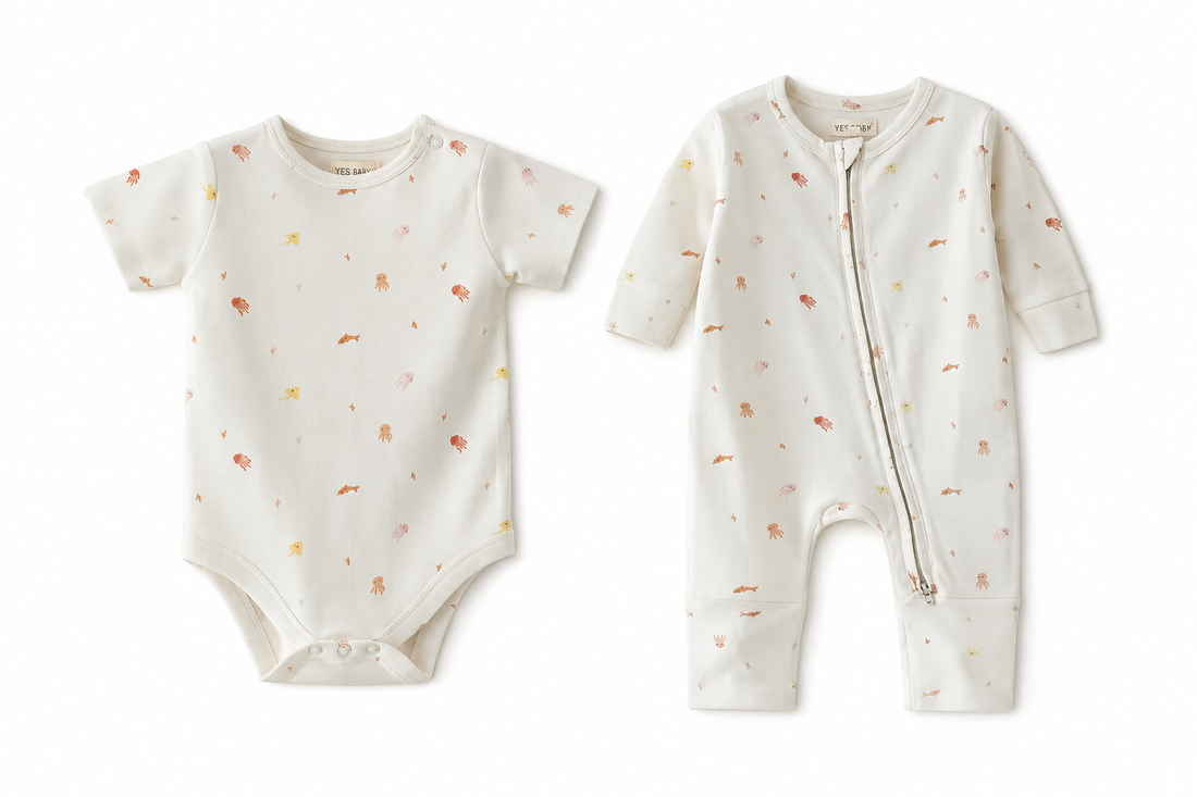 Sea Creatures Cotton Jersey Romper & Bodysuit Set