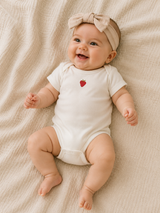 Strawberry organic cotton baby bodysuit – view 2