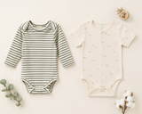 Striped and caterpillar baby bodysuit two-pack in organic cotton