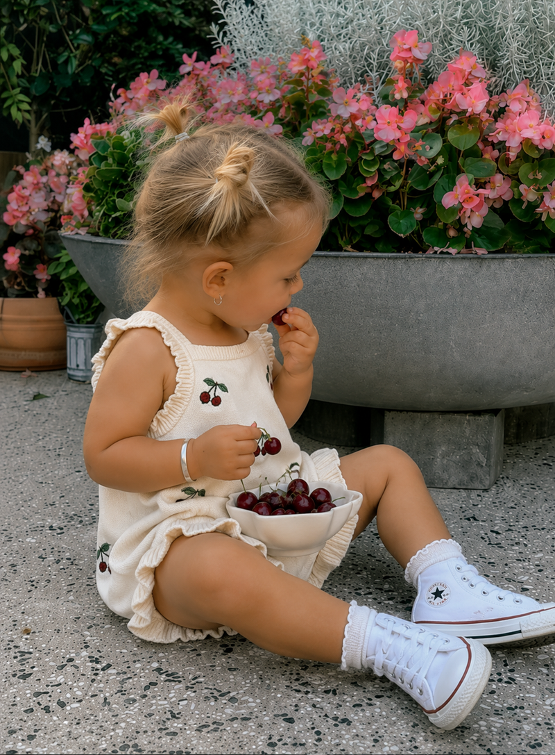 Cherry Knit Romper