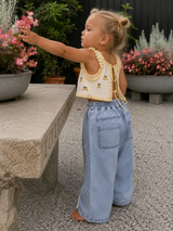 Stonewash barrel-leg baby and toddler jeans – view 2