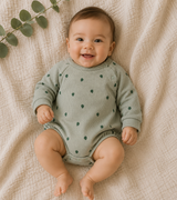 Dotted organic waffle baby bodysuit – view 2