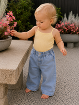 Pointelle cotton singlet baby bodysuit – view 3