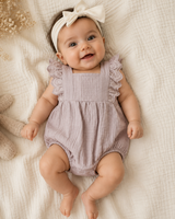 Lavender cotton baby romper – view 2
