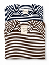 Striped short-sleeve baby bodysuit set – view 2