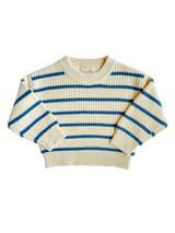 Cream Striped Chunky Knit Baby Sweater