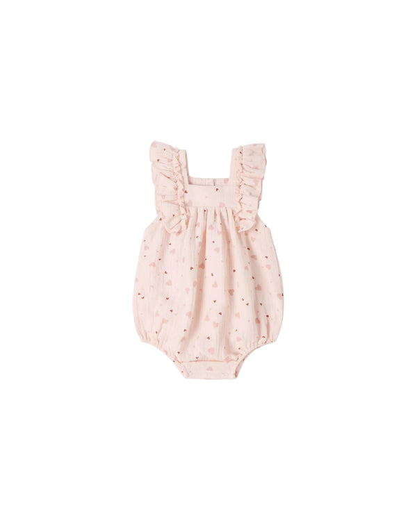 Heart confetti print cotton baby romper