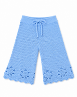 Sky blue crochet knit baby matching set – view 5