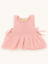 Pink Cotton Peplum Tie-Side Baby Top
