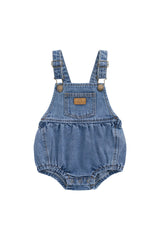 Vintage denim cotton baby playsuit