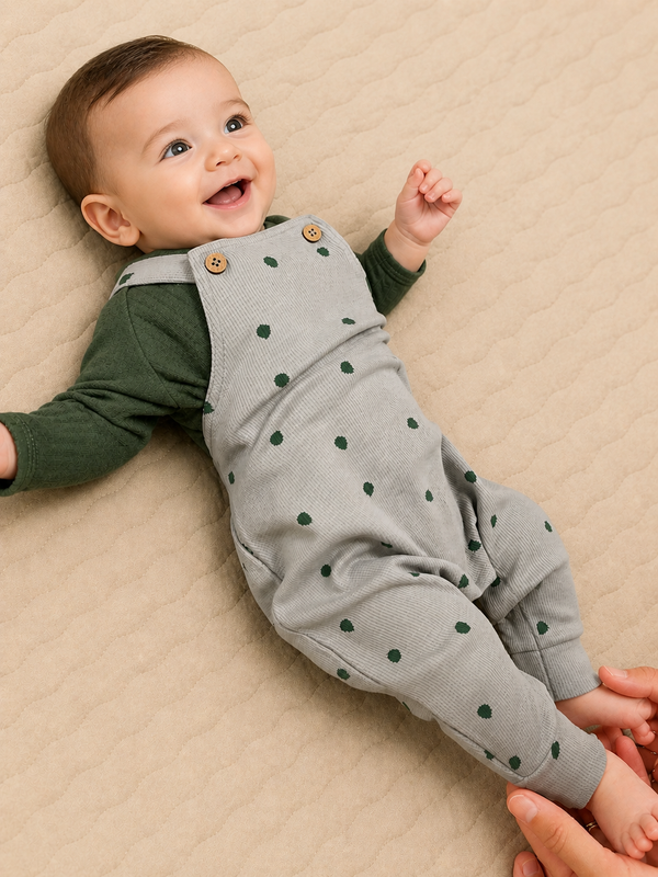 Organic Waffle Baby Overalls