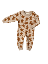 Heather Beige Gingerbread Baby Jumpsuit