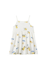 Lemon ruffle baby dress and pointelle bodysuit set