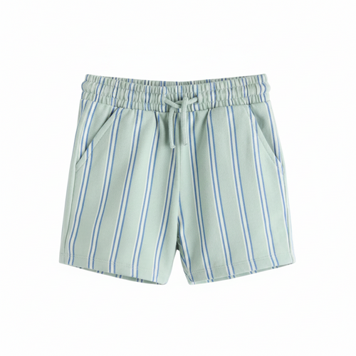 Sage Stripe Cotton Shorts — Honey & Stitch baby & toddler clothing