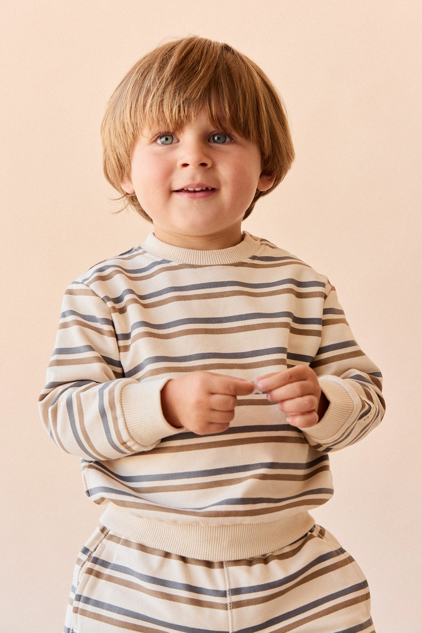 Organic Cotton Jalen Oversized Jumper - Raynor Stripe North Sea Childrens Top from Jamie Kay USA