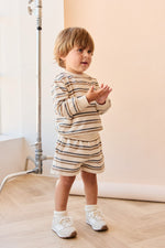 Organic Cotton Jalen Oversized Jumper - Raynor Stripe North Sea Childrens Top from Jamie Kay USA