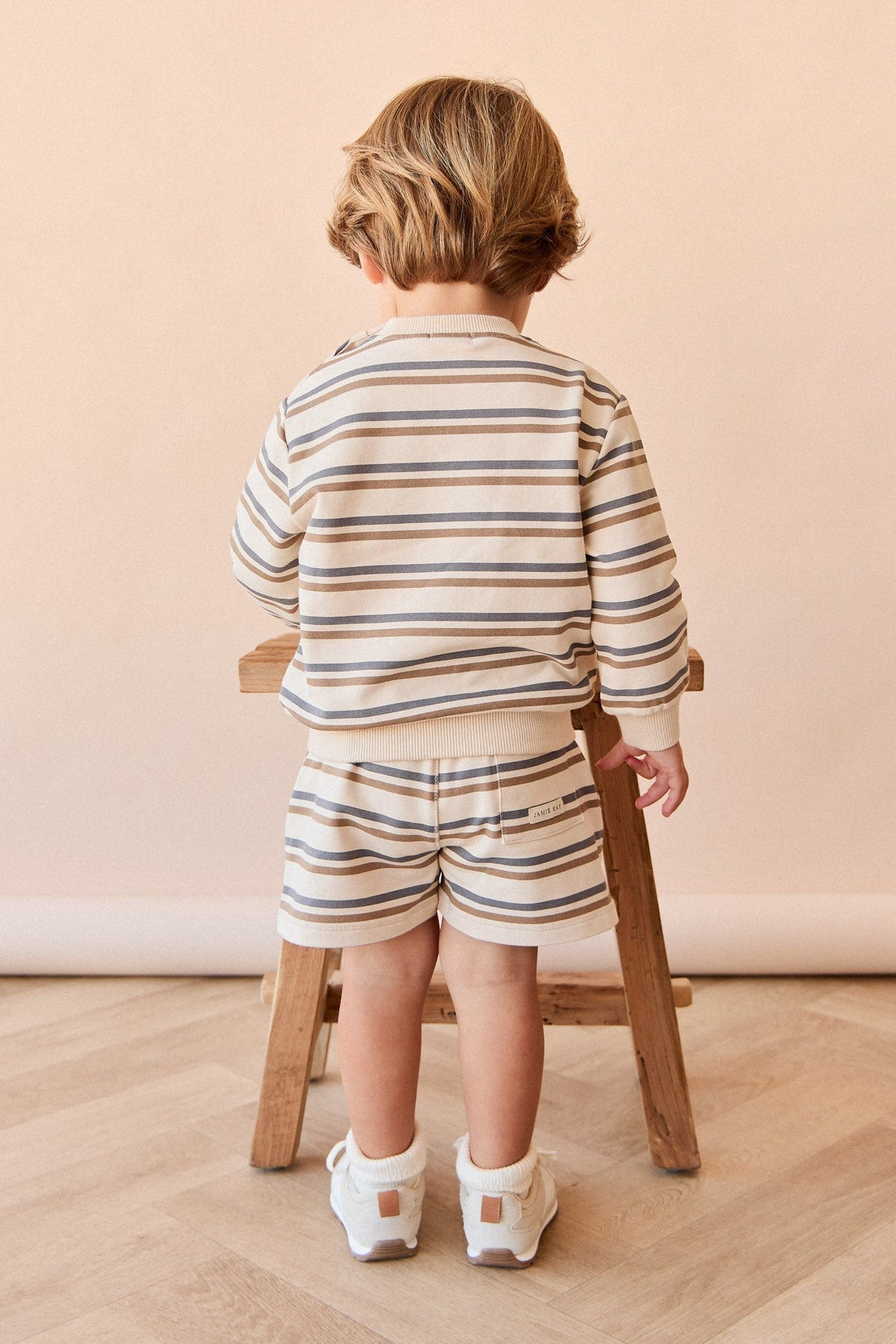 Organic Cotton Jalen Short - Raynor Stripe North Sea Childrens Short from Jamie Kay USA