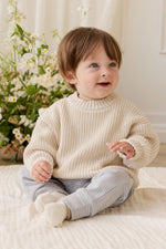 Pima Cotton Wesley Pant - Fine Stripe Missouri/Parchment Childrens Pant from Jamie Kay USA