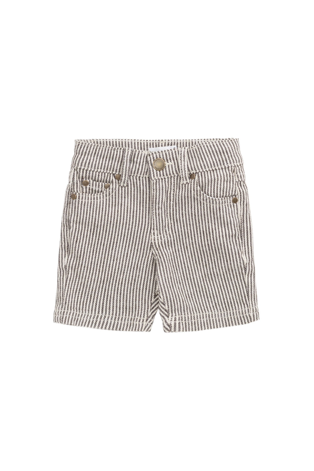 Dark coffee stripe cotton baby shorts
