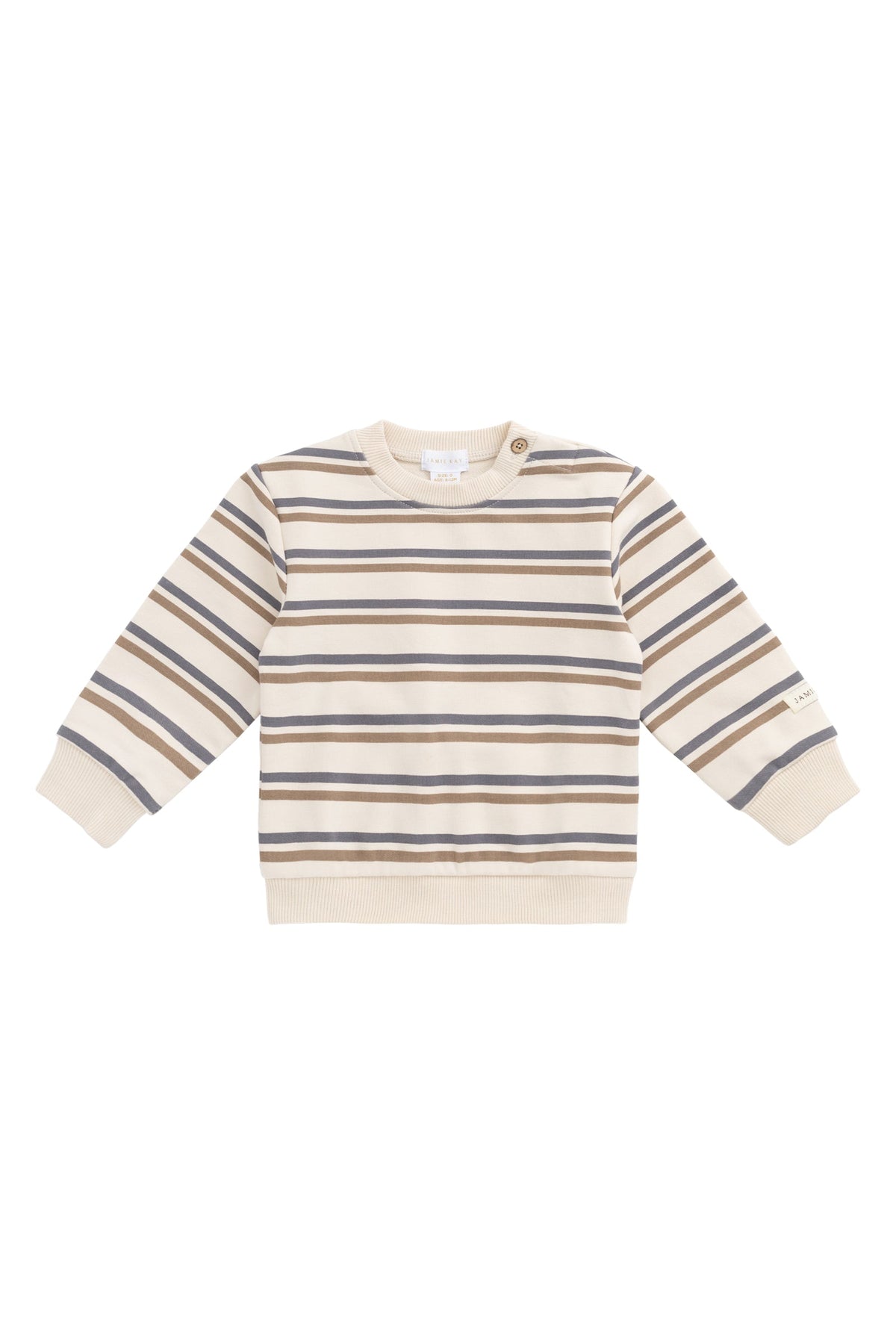 Organic Cotton Jalen Oversized Jumper - Raynor Stripe North Sea Childrens Top from Jamie Kay USA
