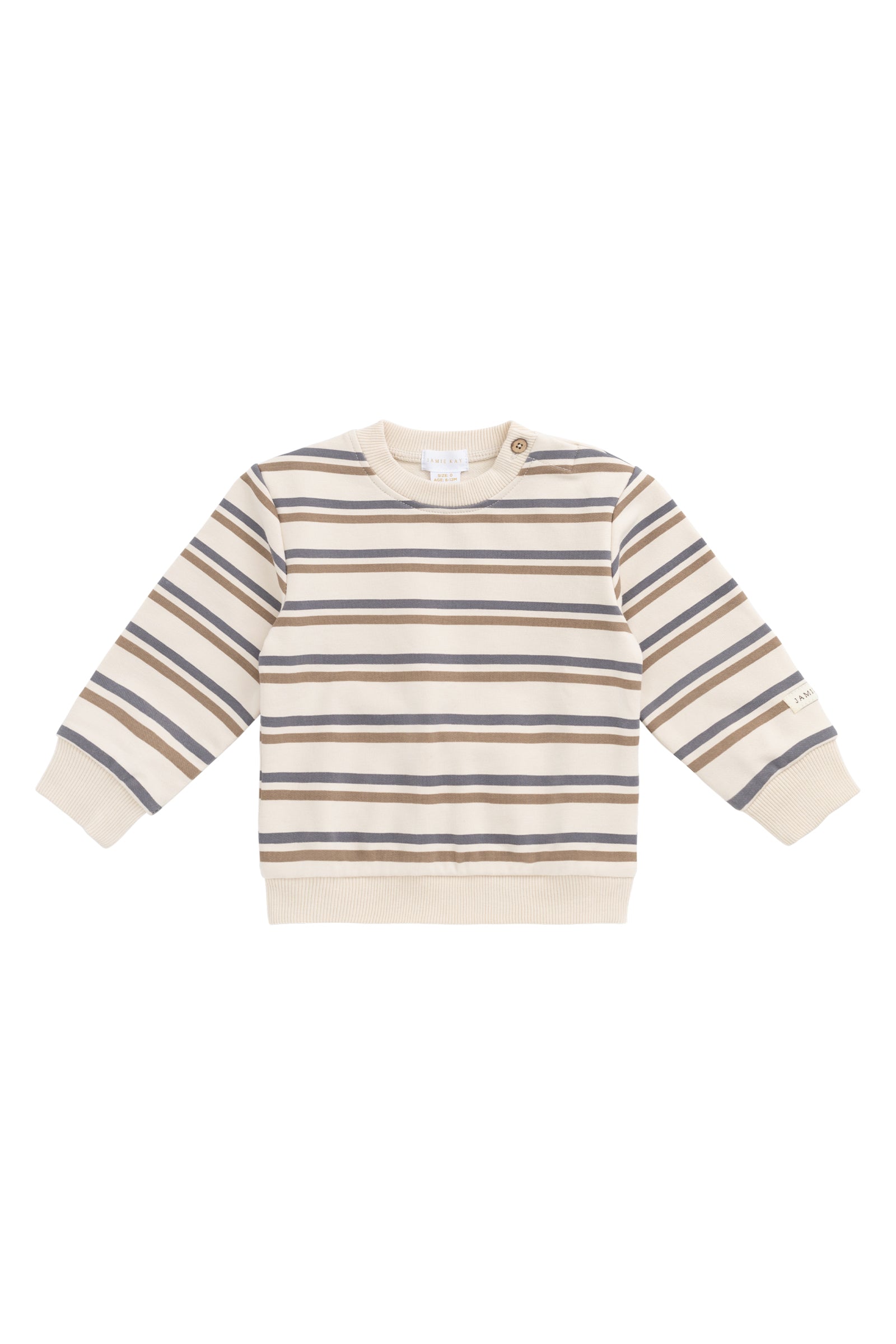 Organic Cotton Jalen Oversized Jumper - Raynor Stripe North Sea Childrens Top from Jamie Kay USA