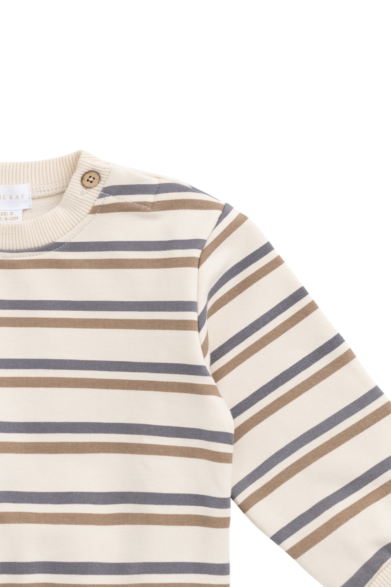 Organic Cotton Jalen Oversized Jumper - Raynor Stripe North Sea Childrens Top from Jamie Kay USA