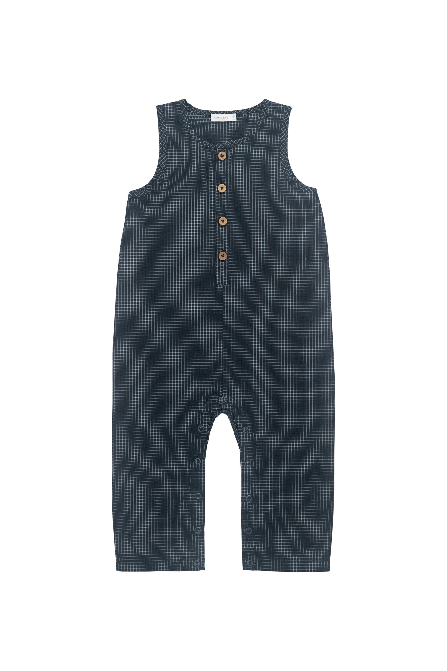 Organic Cotton Milo Jumpsuit - Forest Grid Childrens Jumpsuit from Jamie Kay USA
