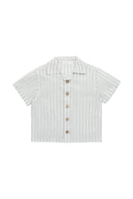 Organic Cotton Silas Shirt - Variegated Stripe Shoreline Childrens Shirt from Jamie Kay USA