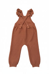 Pointelle Knit Overalls — Berry