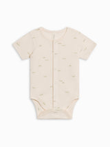 Caterpillar print mint baby bodysuit from two-pack set