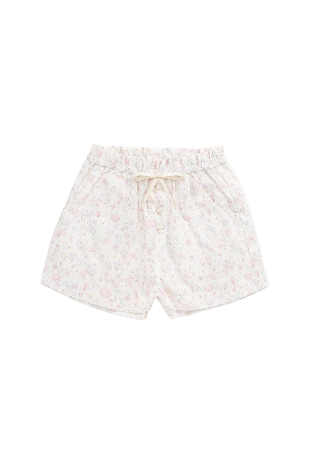 Floral organic cotton baby shorts
