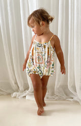 Meditessa linen baby romper, summer one-piece