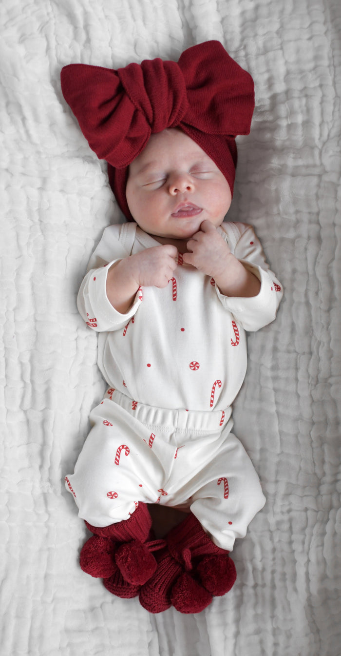 Candy Cane Stripe Baby Bodysuit & Pant Set
